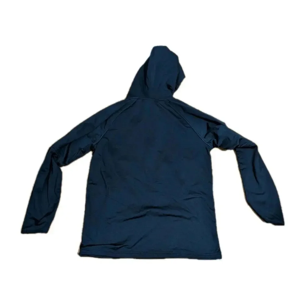 Reebok Pullover Hoodie Mens Medium‎ Stretch 1/4 Zip Pocket Logo Sweatshirt Black